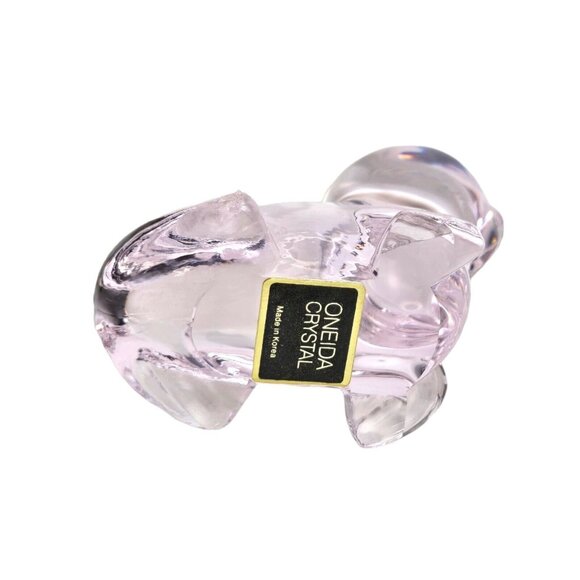 Set Of 2 Oneida 24% Lead Crystal Pink Teddy‎ Bear & Seal Figurine Paperweights - Picture 11 of 15